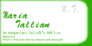 maria tallian business card